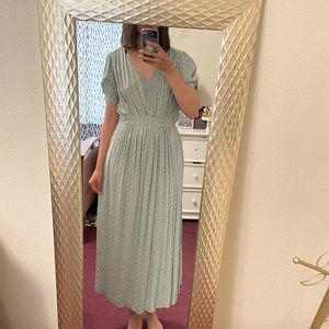 Puff Sleeve Pola Dot Maxi Dress